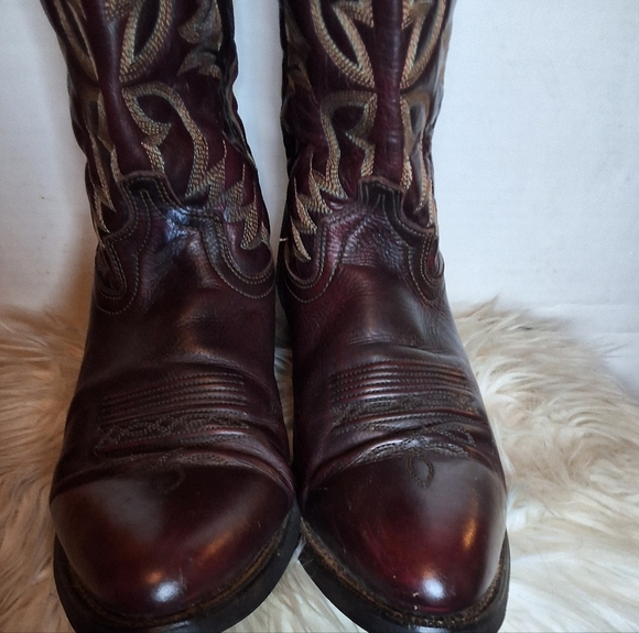 Laredo Brown Cowboy Western Leather Sitched Boots 11.5 D - Picture 5 of 11